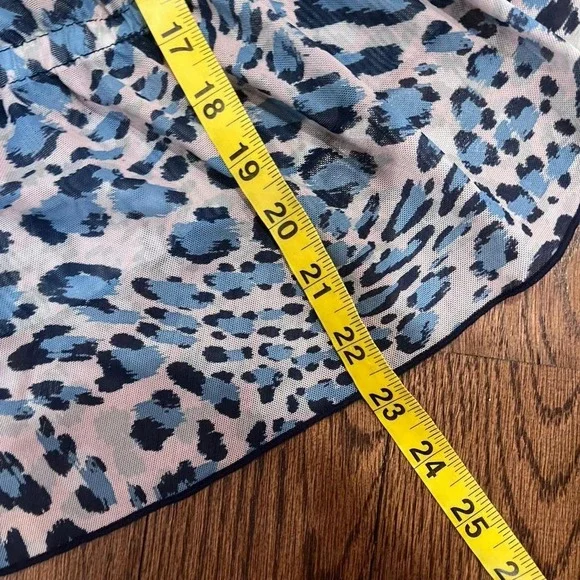 y2k blue and pink leopard print lace trim peplum tank medium - Picture 5 of 8